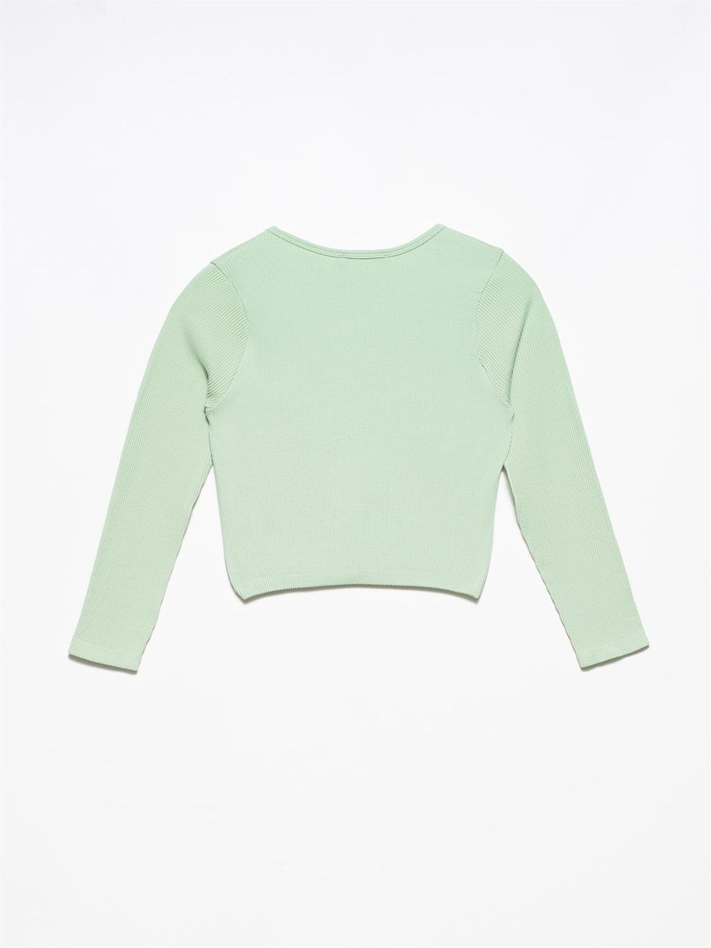 Pool Neck Long Sleeve Crop Top