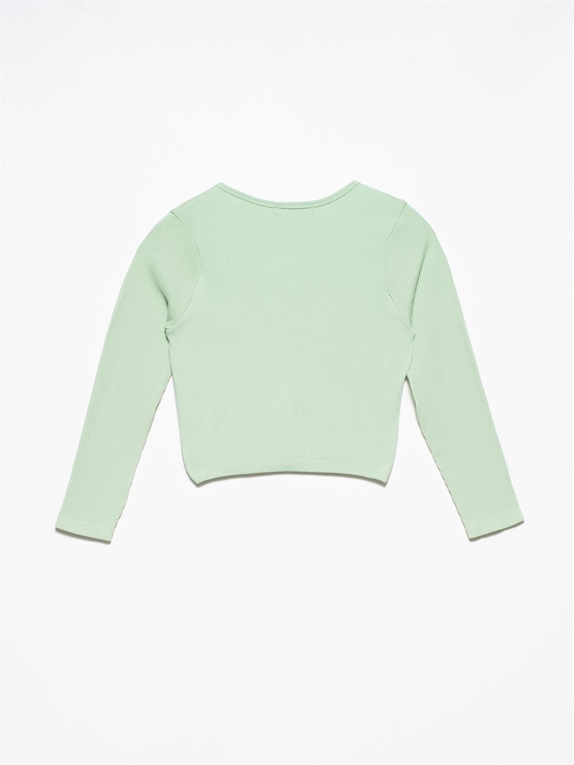 Pool Neck Long Sleeve Crop Top