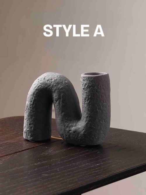 Handmade Wabi Sabi Abstract Pottery Vase, Crude Rustic Decorative