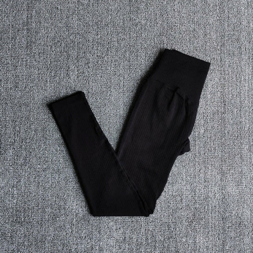 Women's Sportswear Yoga Sets Ribbed Seamless Long Sleeve Workout