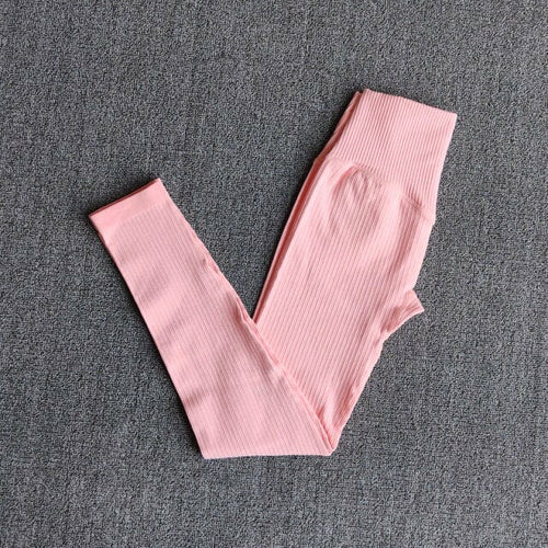 Women's Sportswear Yoga Sets Ribbed Seamless Long Sleeve Workout