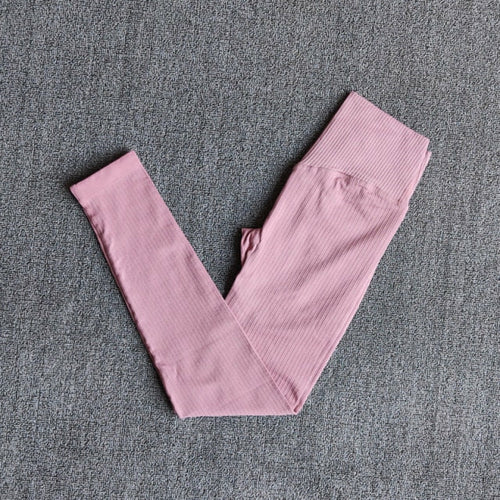 Women's Sportswear Yoga Sets Ribbed Seamless Long Sleeve Workout